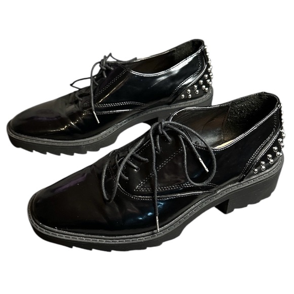 Zara black studded lace up shoes size EU 38 - Picture 3 of 8